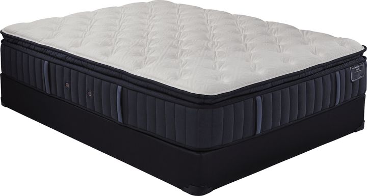 Stearns and Foster Hurston Lux Plush Euro Pillow Top Low Profile King Mattress Set