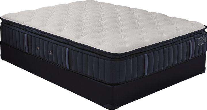 Stearns and Foster Hurston Lux Plush Euro Pillow Top Low Profile Queen Mattress Set