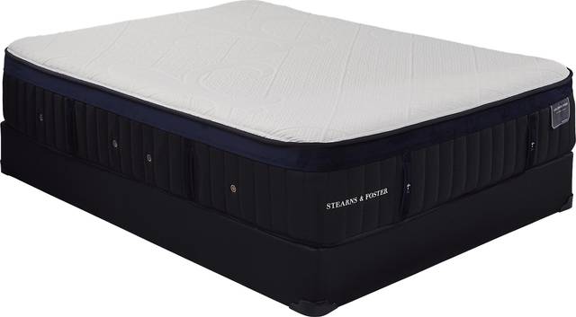 Stearns and Foster Pollock Cushion Firm Low Profile Queen Mattress Set - Thumbnail - Image 1