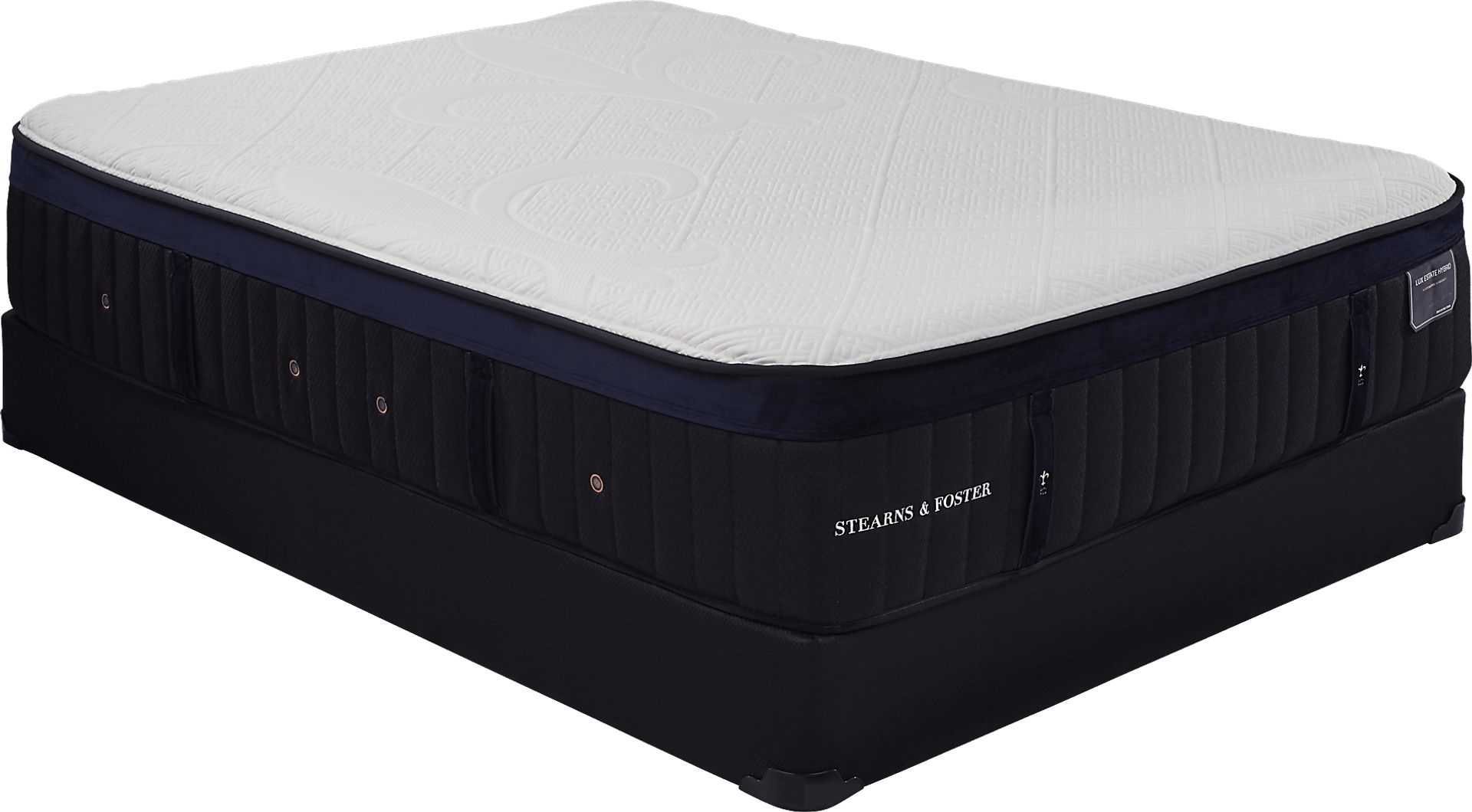 Stearns and Foster Pollock Cushion Firm Low Profile Queen Mattress Set - Image 1