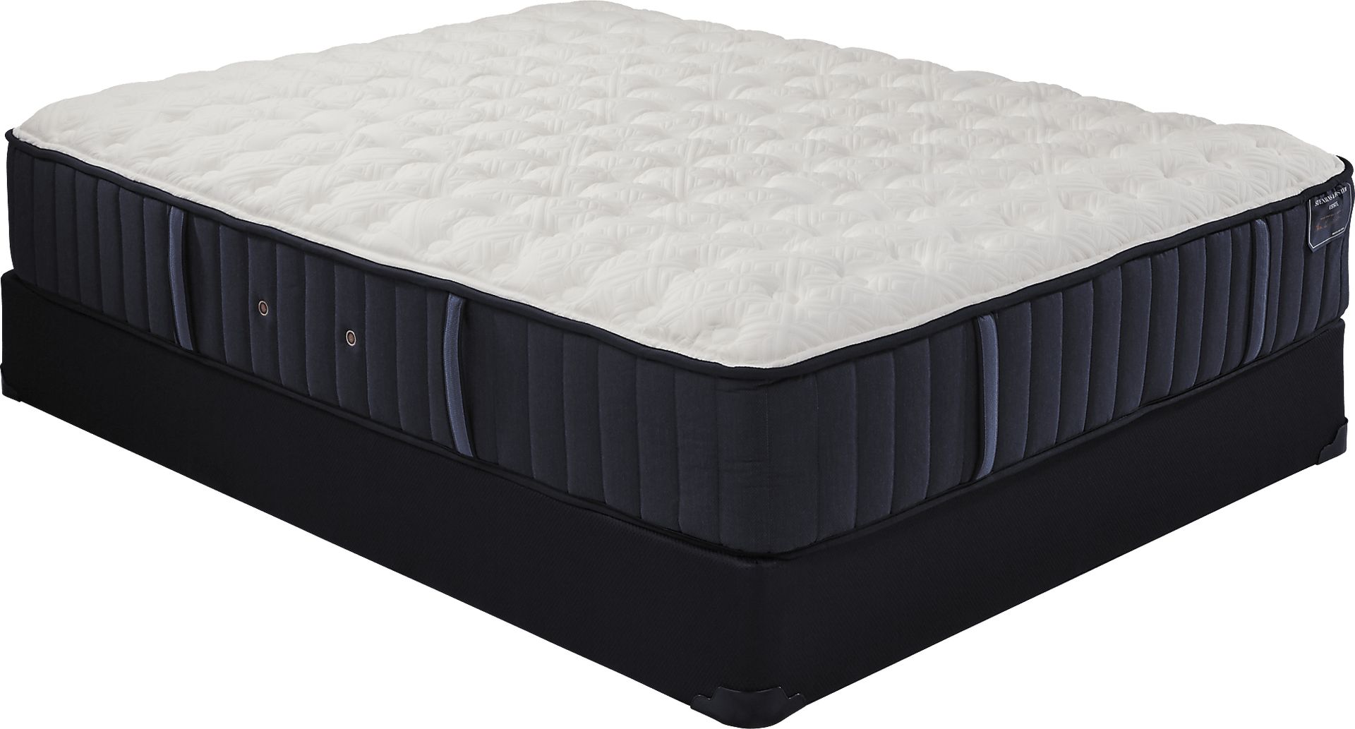 Stearns and Foster Rockwell Lux Extra Firm Tight Top Low Profile Queen Mattress Set - Image 1