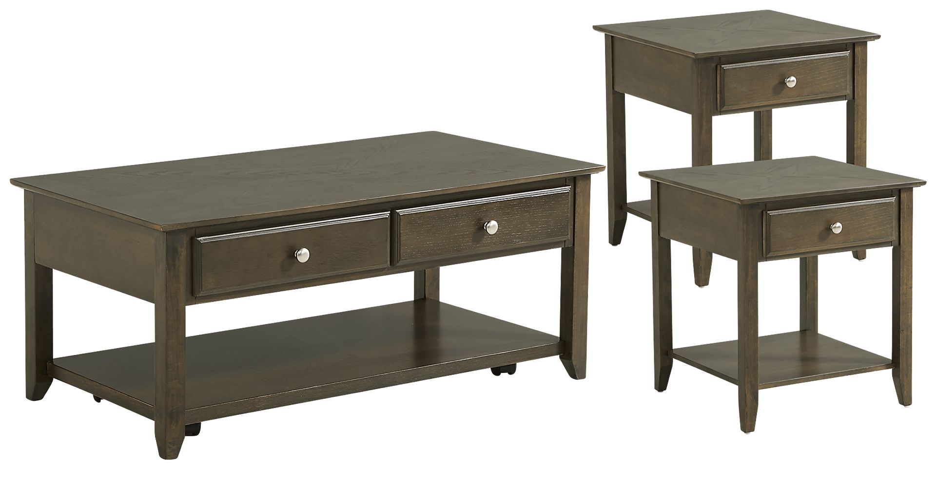 Stecker Brown 3 Pc Table Set - Image 1