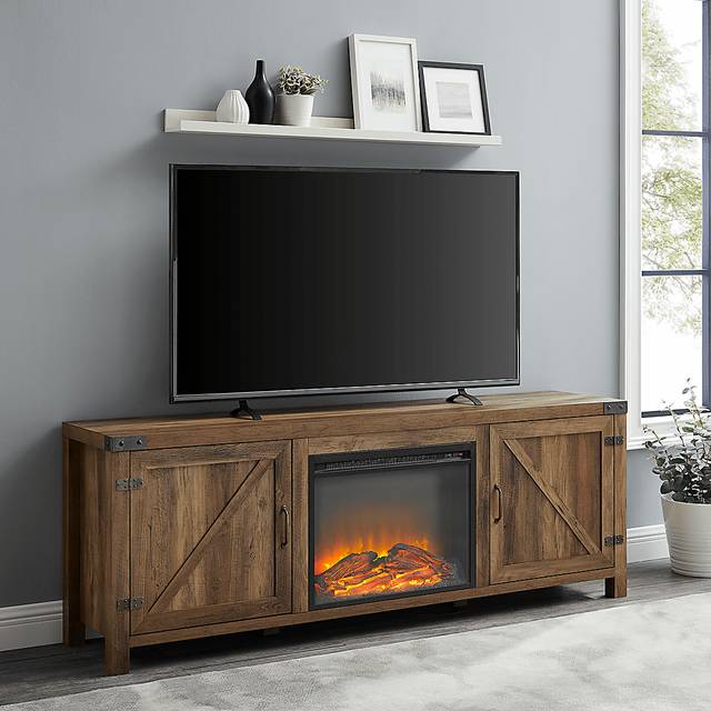 Steedsford Oak 70 in. Console, With Electric Fireplace - Thumbnail - Image 4