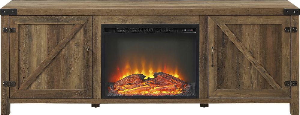 Steedsford Oak 70 in. Console, With Electric Fireplace