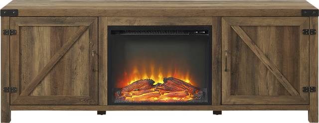 Steedsford Oak 70 in. Console, With Electric Fireplace - Thumbnail - Image 1