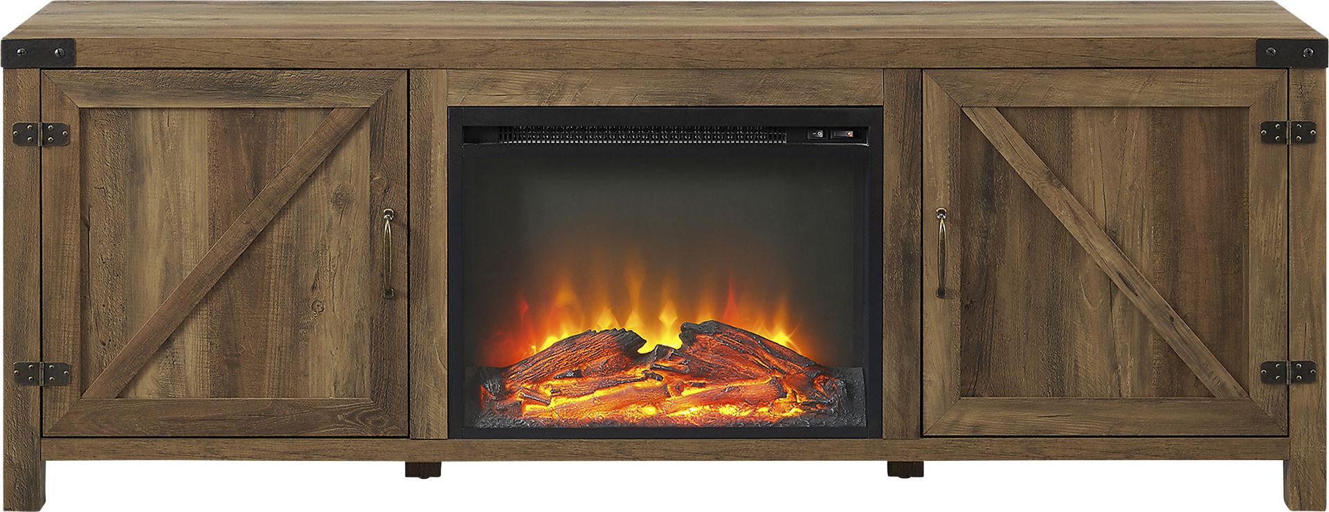 Steedsford Oak 70 in. Console, With Electric Fireplace - Image 1