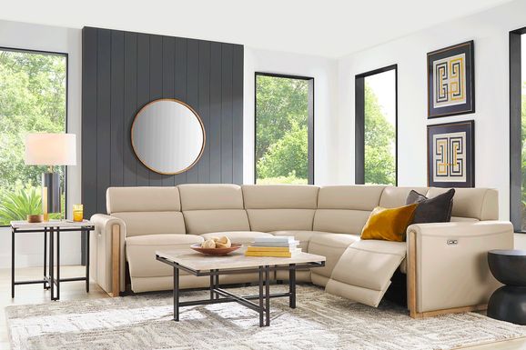 Beige leather sectionals deals