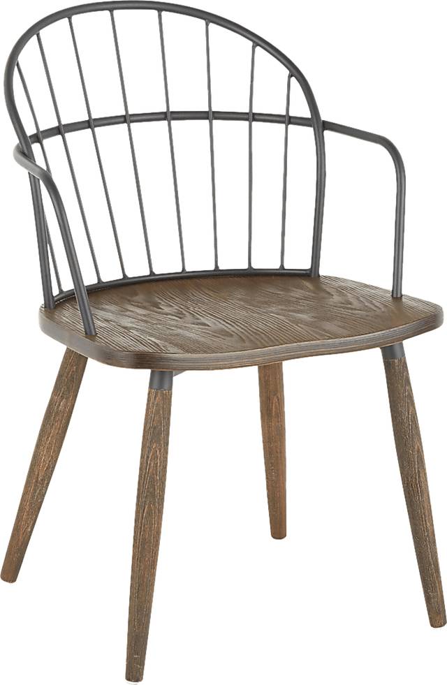Steffek Brown Arm Chair, Set of 2 - Thumbnail - Image 3