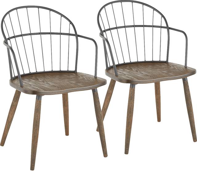 Steffek Brown Arm Chair, Set of 2 - Thumbnail - Image 1