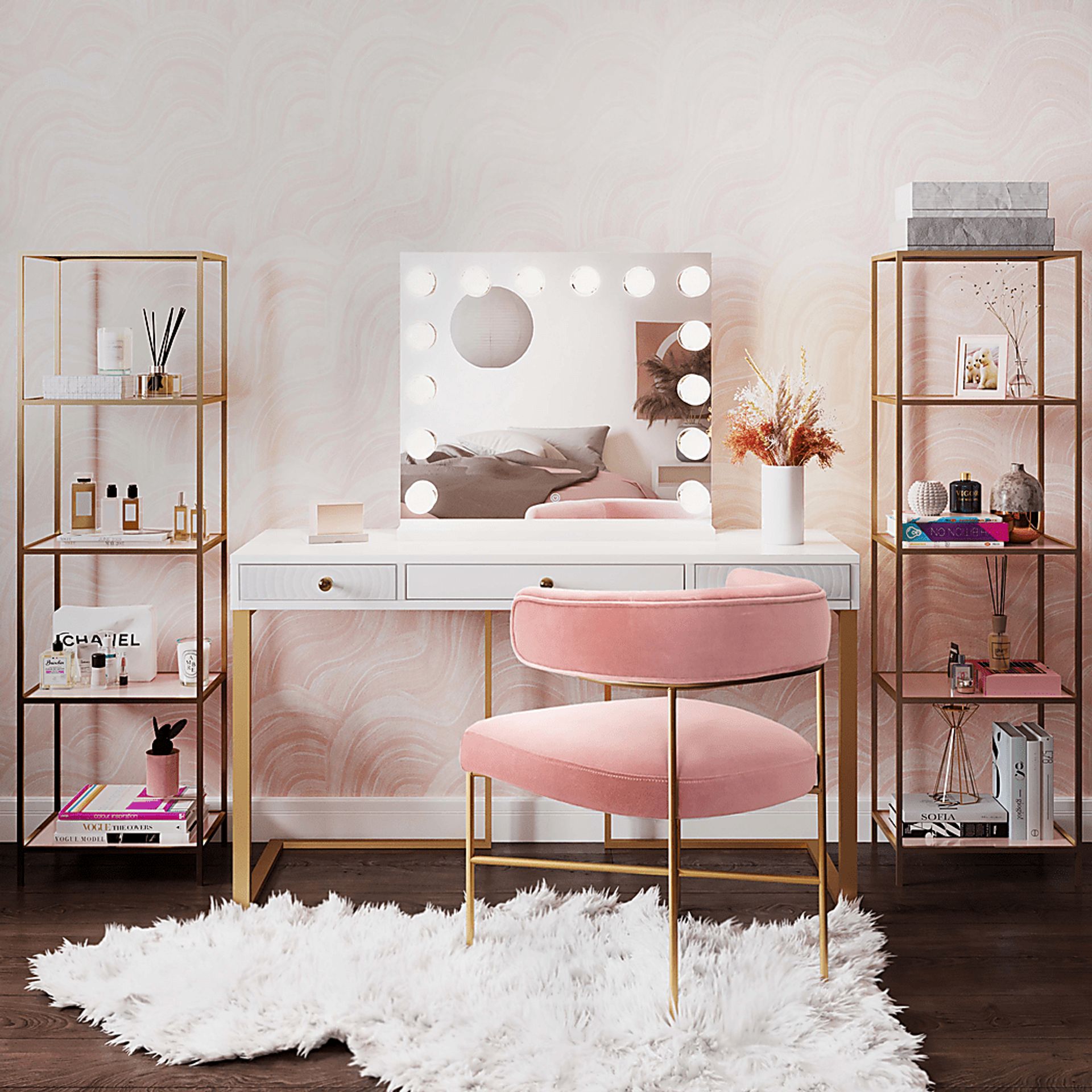 Stella Dell White Vanity Mirror - Image 11