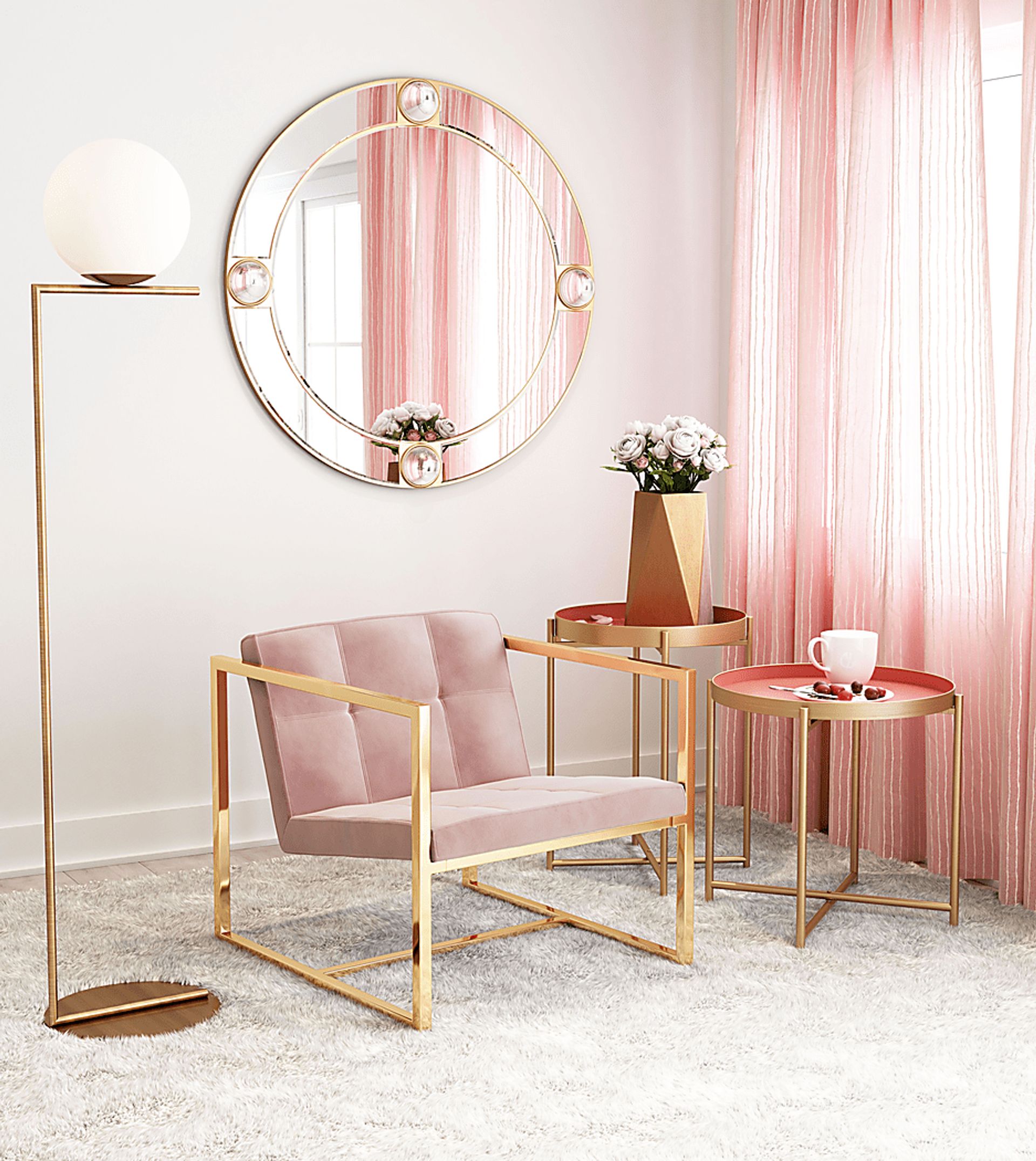 Stellary Pink Accent Chair - Image 5