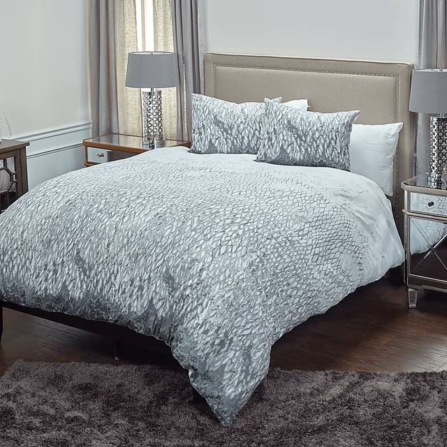 Stellita Gray 3 Pc Queen Duvet Set - Thumbnail - Image 1