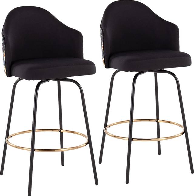 Stelnara I Black Counter Height Stool, Set of 2 - Thumbnail - Image 1