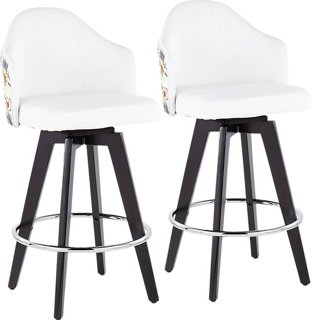 Stelnara III White Counter Height Stool, Set of 2 - Thumbnail - Image 1