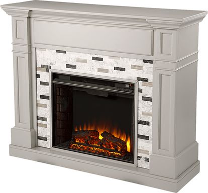 Stembridge I Gray 48 in. Console With Electric Log Fireplace