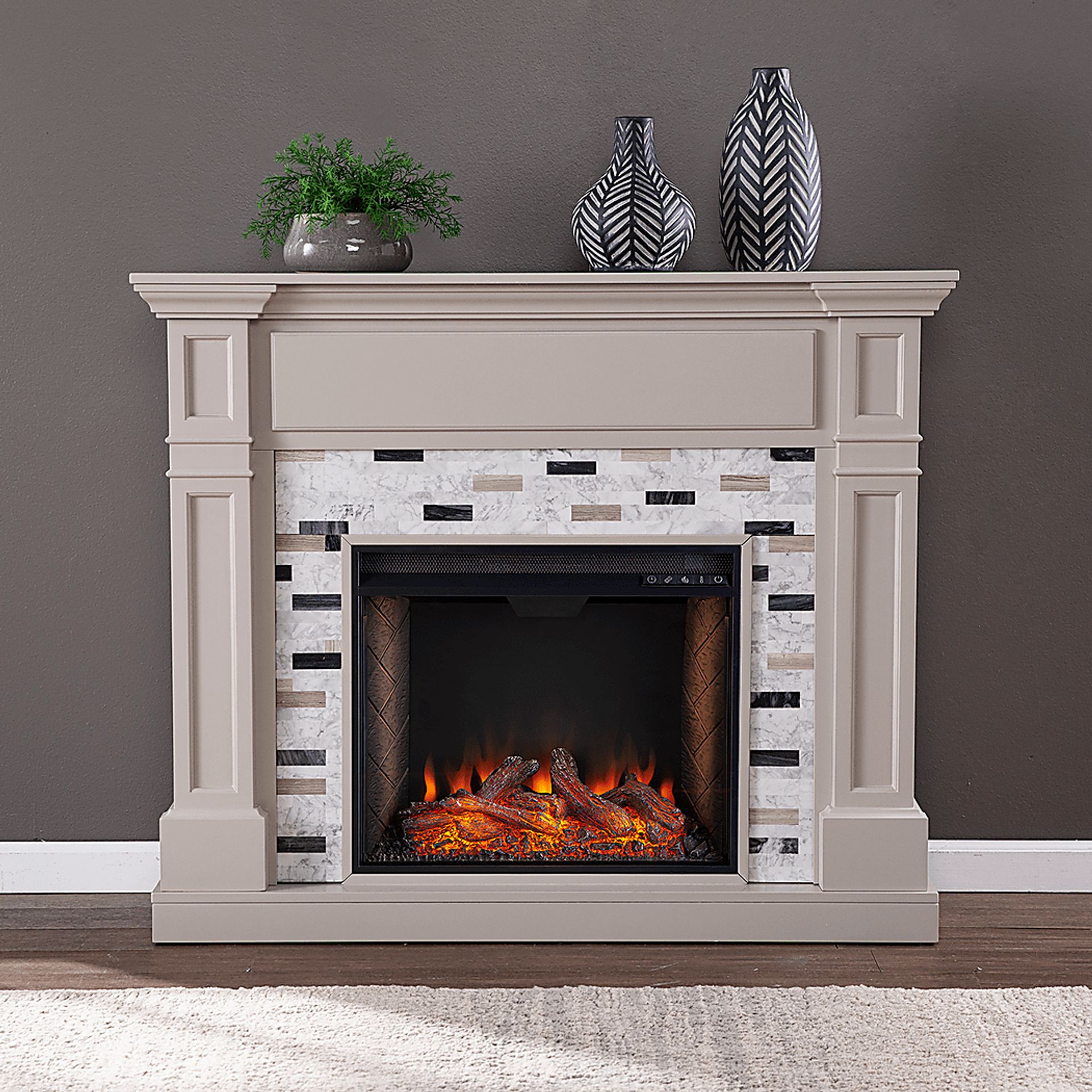 Stembridge III Gray 48 in. Console With Smart Electric Fireplace - Image 5