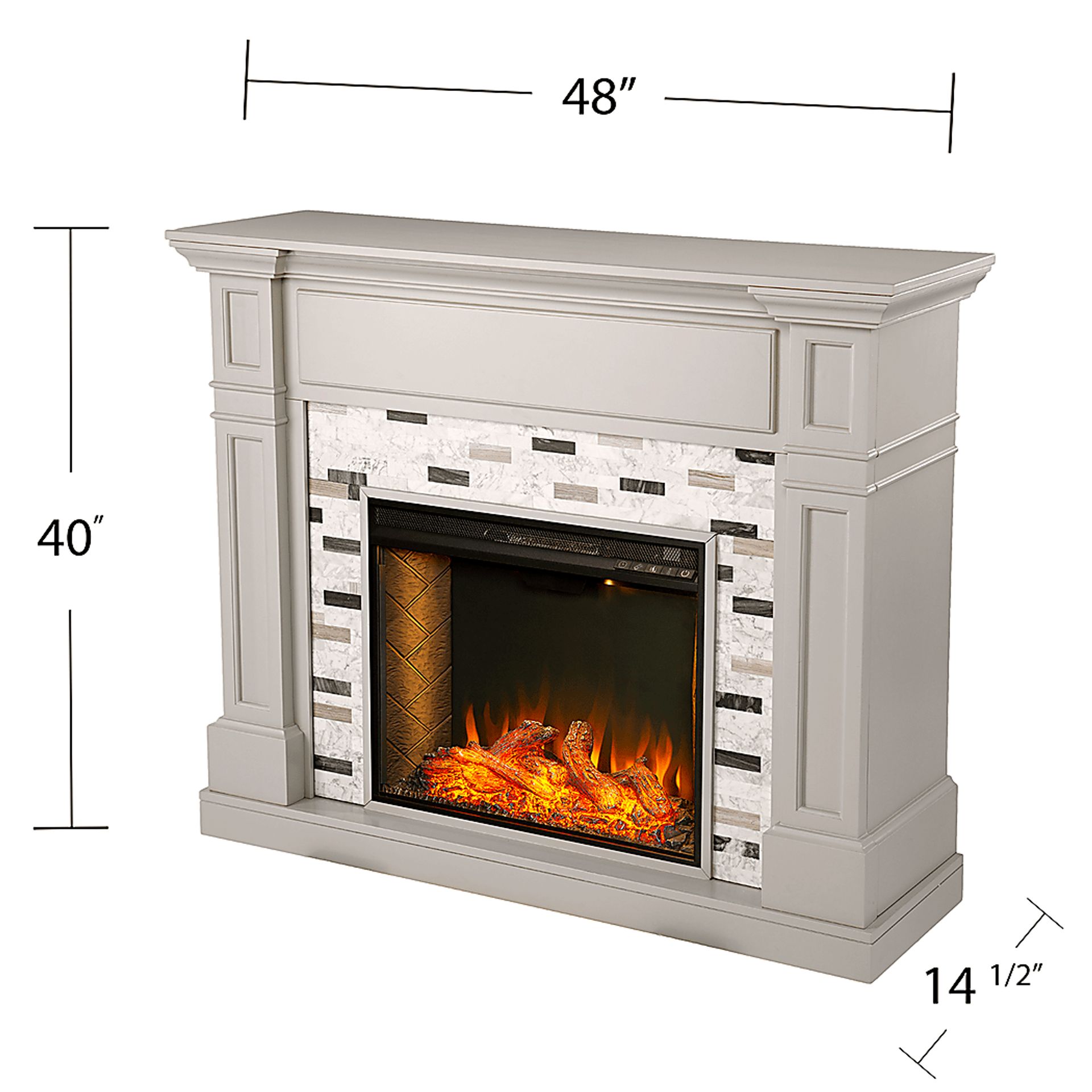 Stembridge III Gray 48 in. Console With Smart Electric Fireplace - Image 6