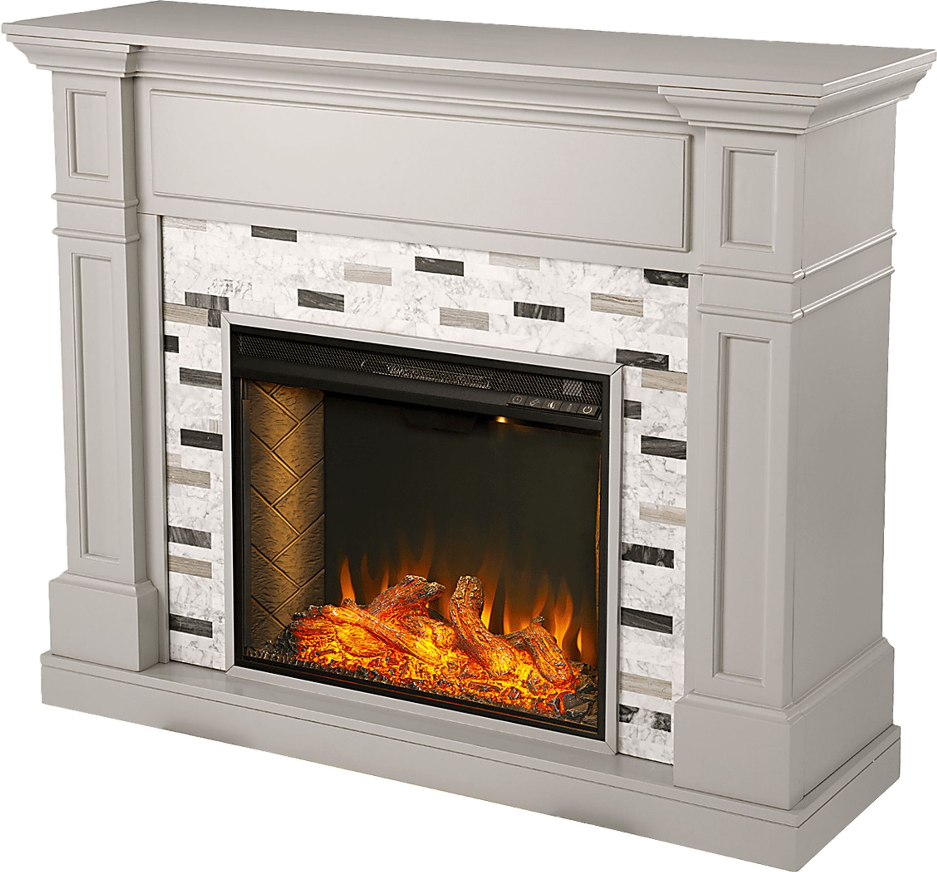 Stembridge III Gray 48 in. Console With Smart Electric Fireplace - Image 1