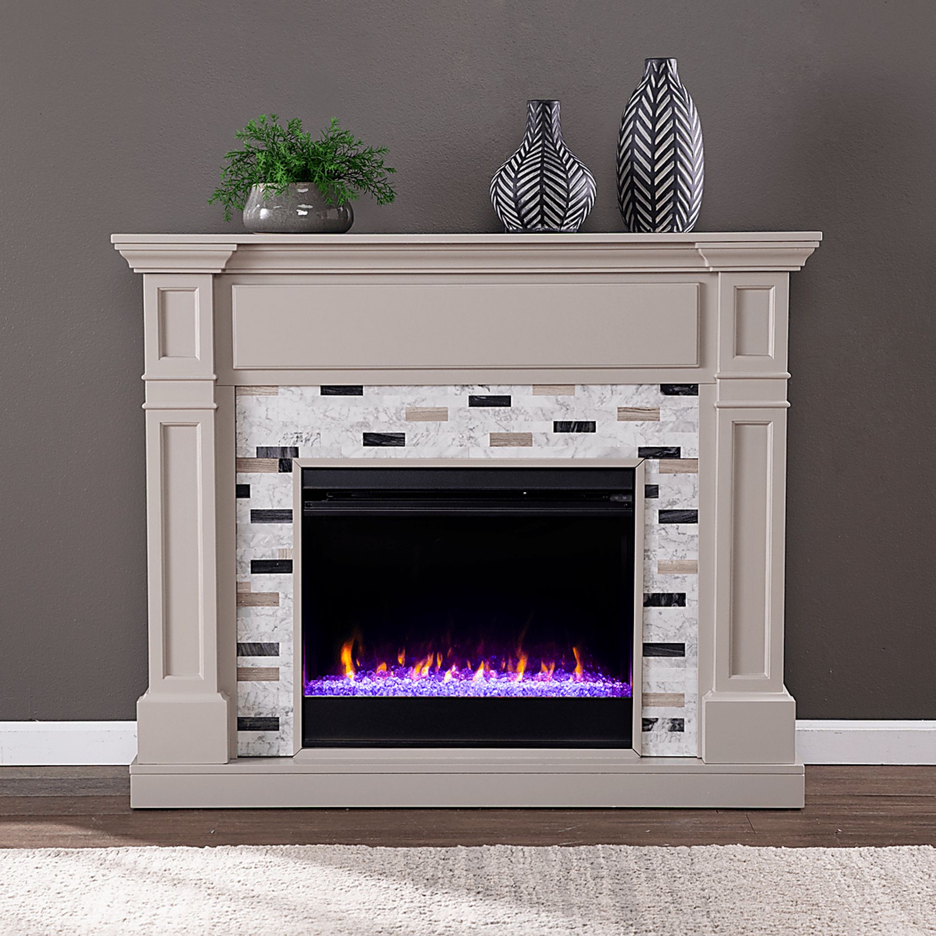 Stembridge I Gray 48 in. Console, With Color Changing Electric Fireplace - Image 4