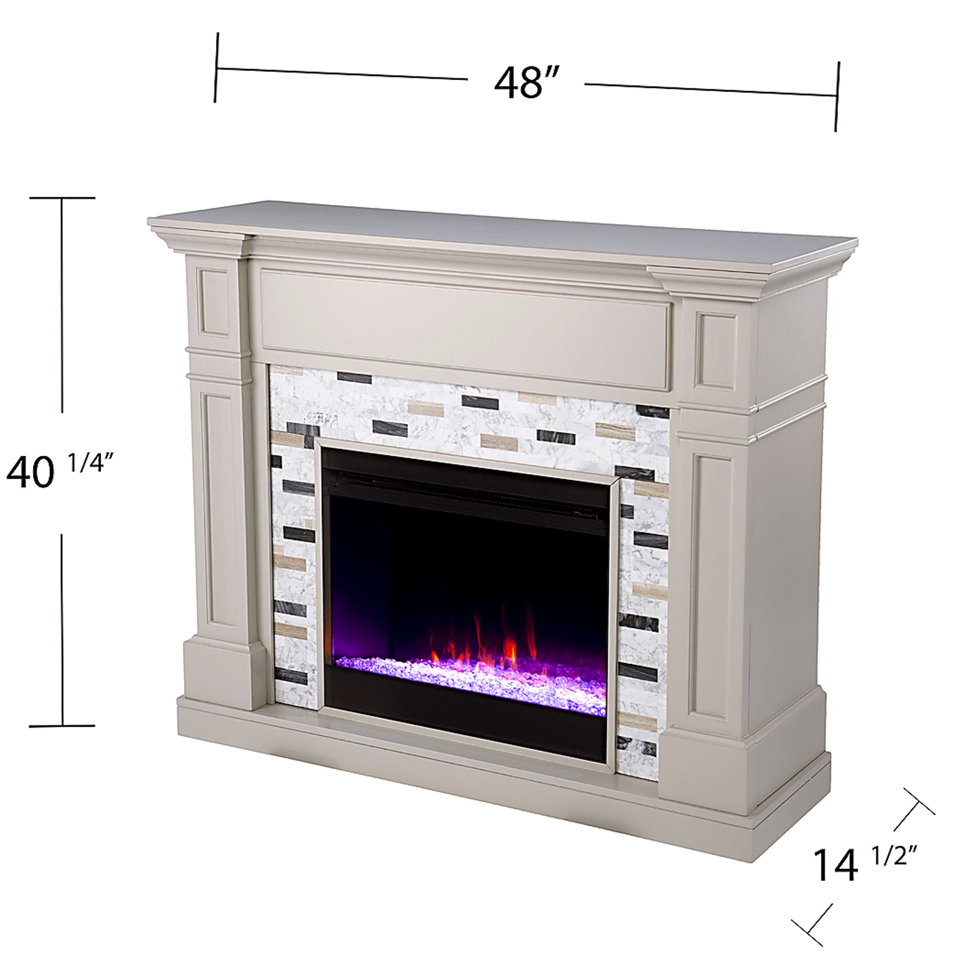 Stembridge I Gray 48 in. Console, With Color Changing Electric Fireplace - Image 5