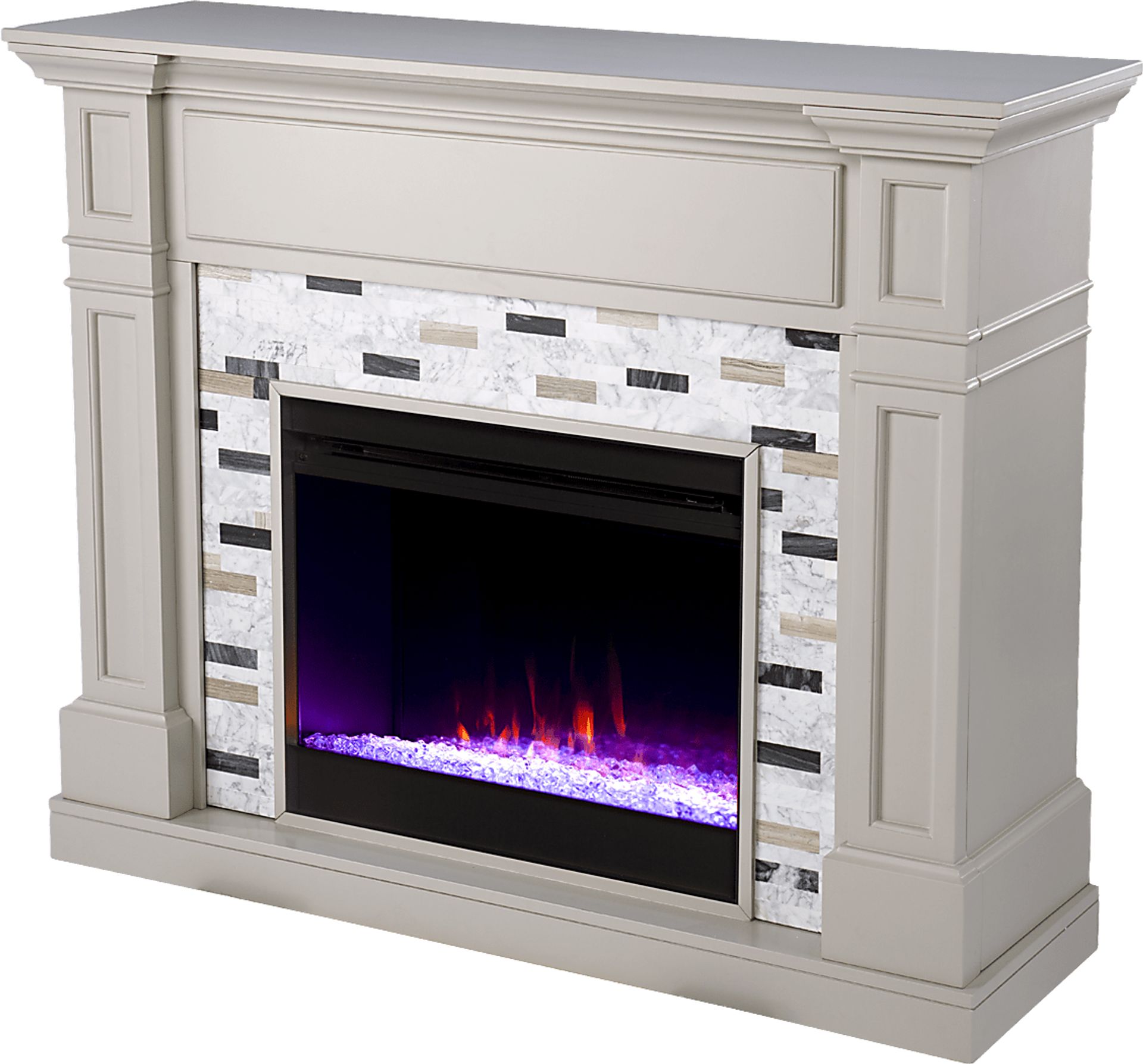 Stembridge I Gray 48 in. Console, With Color Changing Electric Fireplace - Image 1