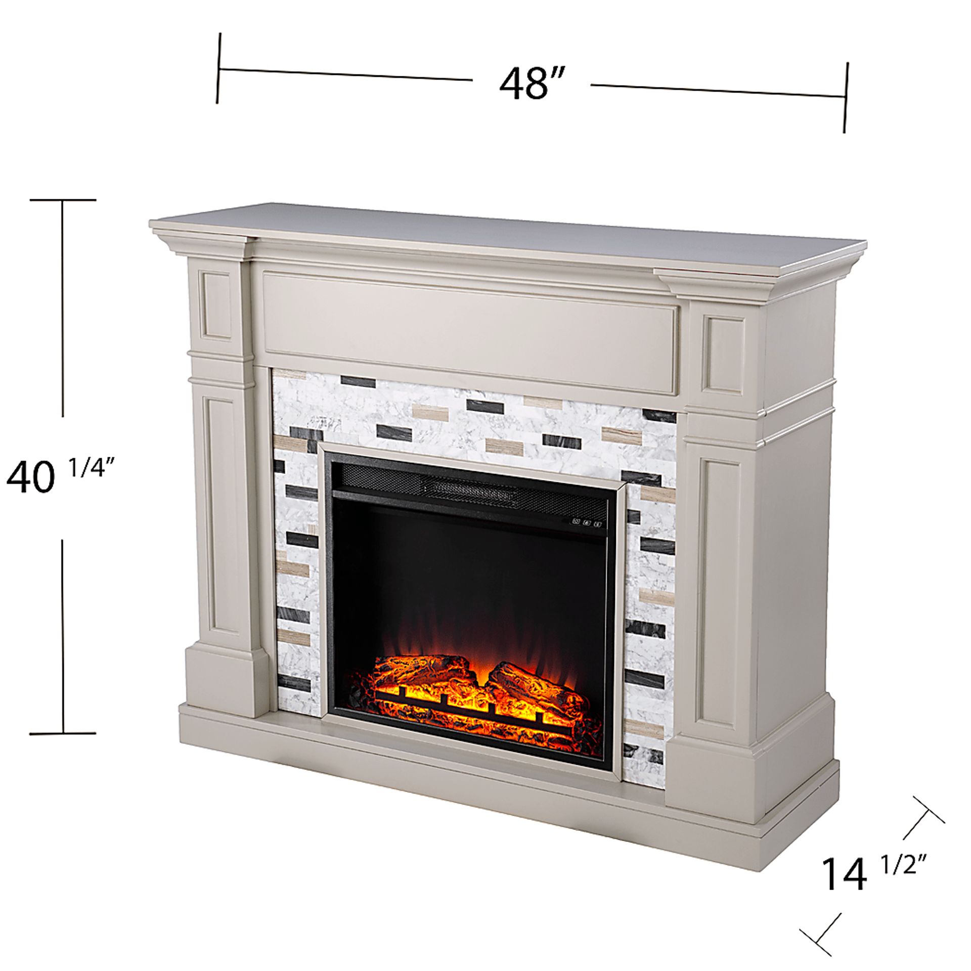 Stembridge V Gray 48 in. Console with Electric Fireplace - Image 9