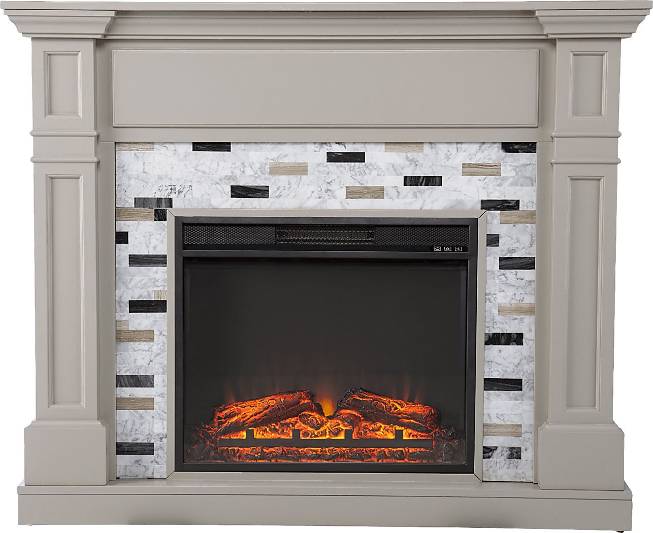 Stembridge V Gray 48 in. Console with Electric Fireplace Rooms To Go