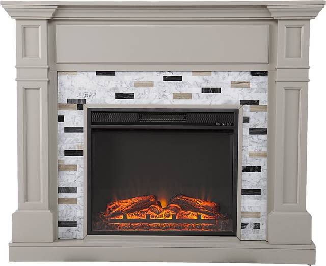 Stembridge V Gray 48 in. Console with Electric Fireplace - Thumbnail - Image 1