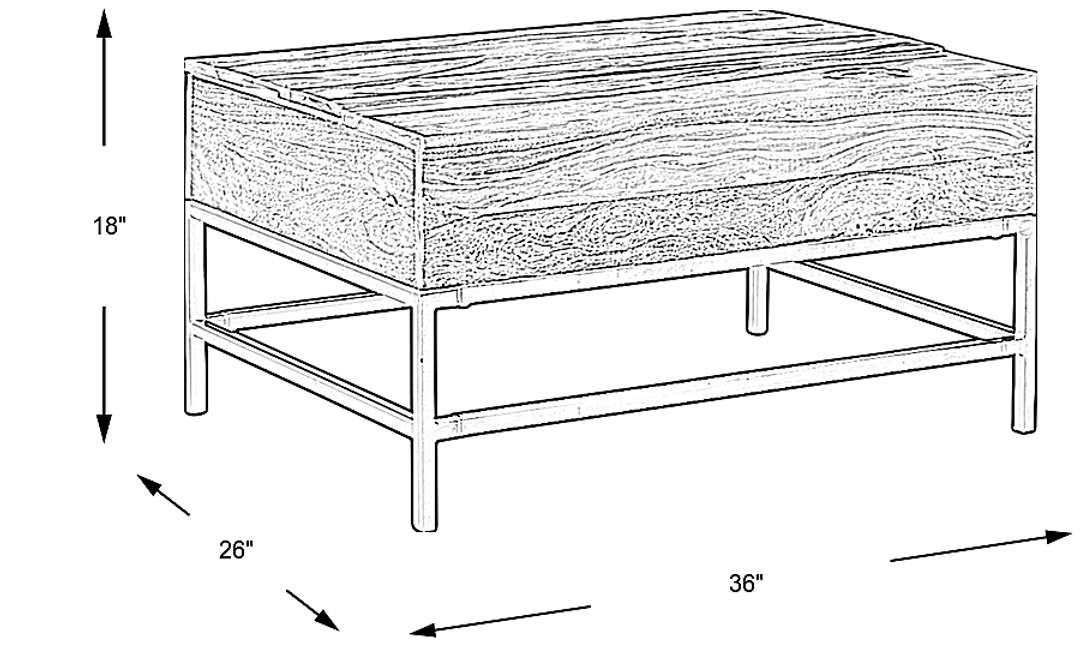 Stenlay Brown Lift-Top Cocktail Table