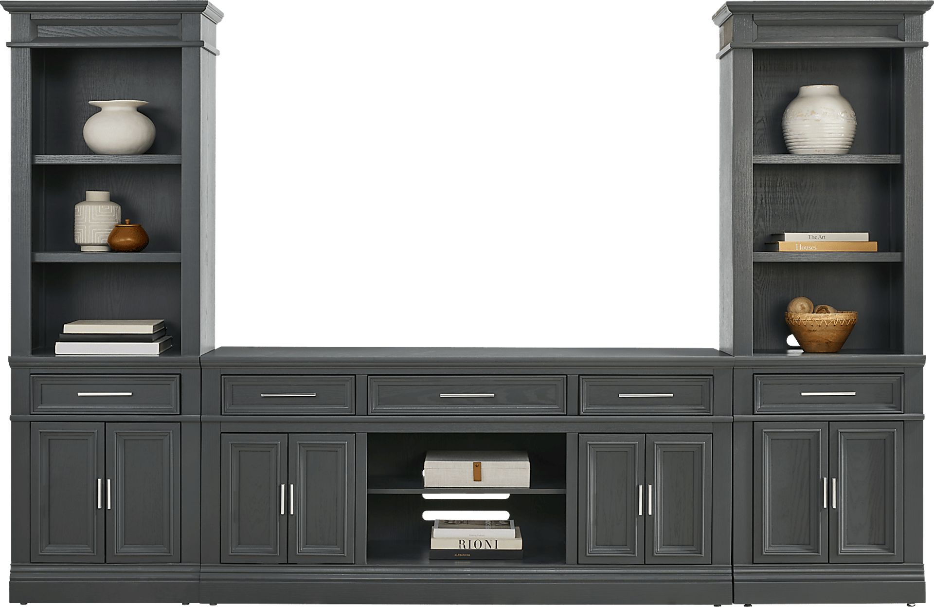 Stephenson Dark Gray 3 Pc Wall Unit with 70" Console - Image 2