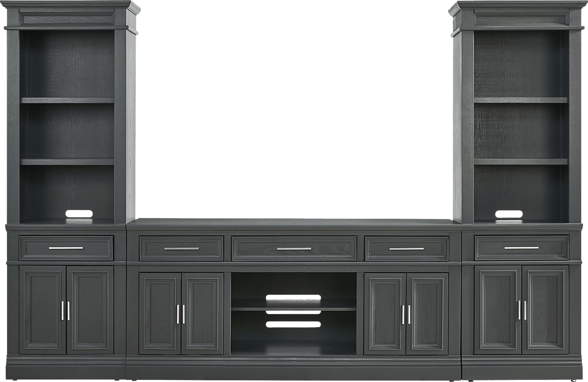 Stephenson Dark Gray 3 Pc Wall Unit with 70" Console - Image 1