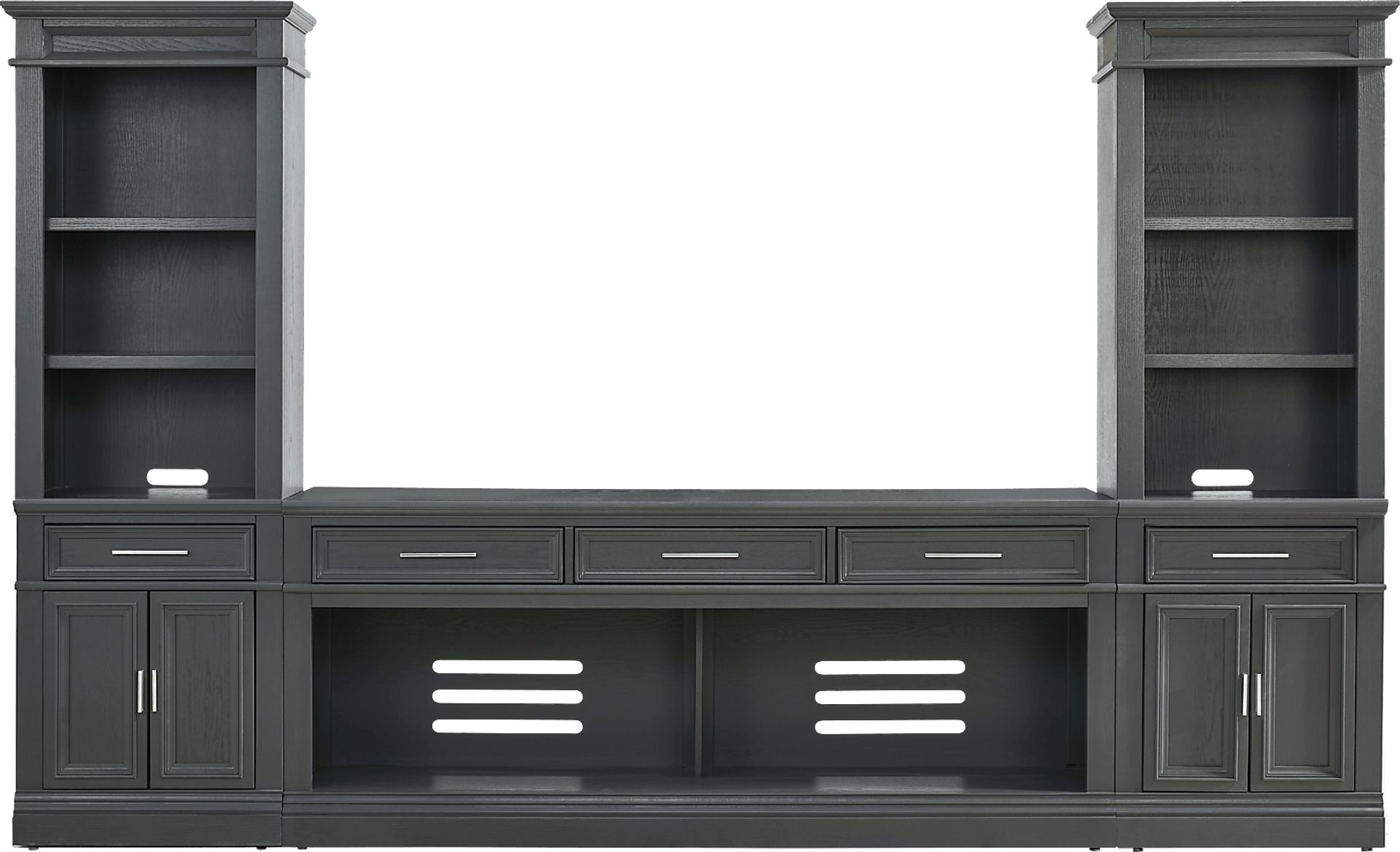 Stephenson Dark Gray 3 Pc Wall Unit with 78" Console - Image 1