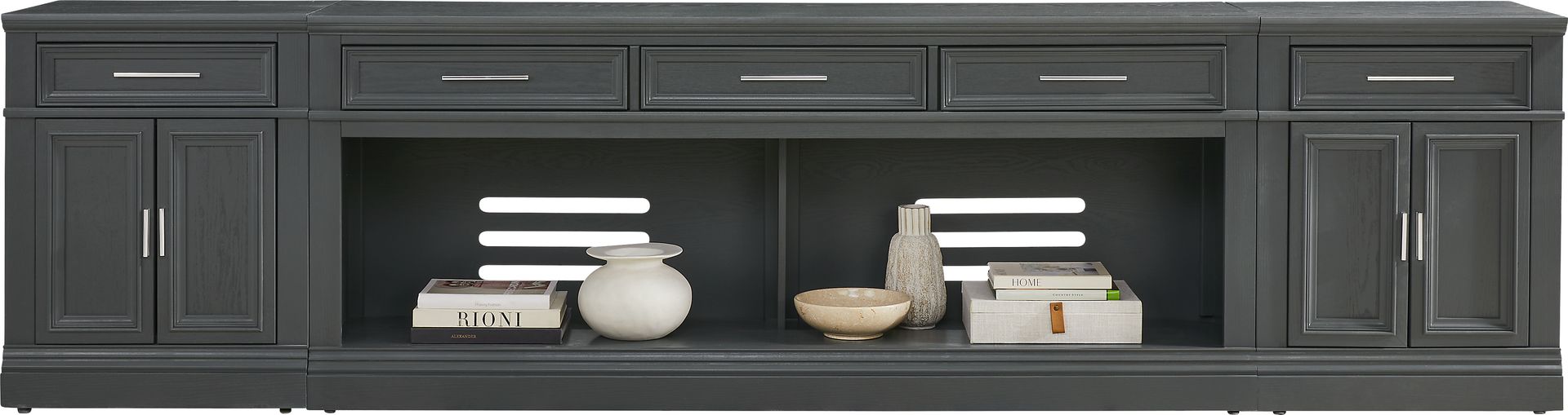 Stephenson Dark Gray 3 Pc Wall Unit with 78" Console - Image 2