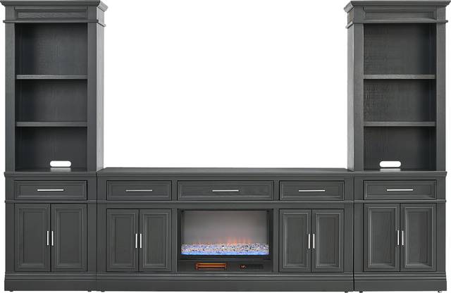 Stephenson Dark Gray 4 Pc Wall Unit with 70" Console and Electric Fireplace - Thumbnail - Image 1