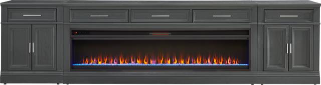 Stephenson Dark Gray 4 Pc Wall Unit with 78" Console and Electric Fireplace - Thumbnail - Image 1