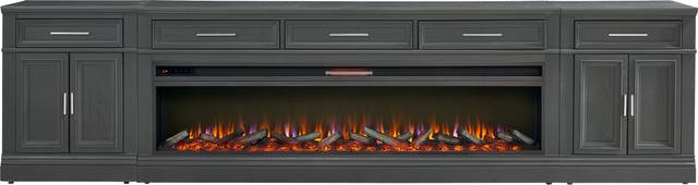 Stephenson Dark Gray 4 Pc Wall Unit with 78" Console and Electric Log Fireplace - Thumbnail - Image 1
