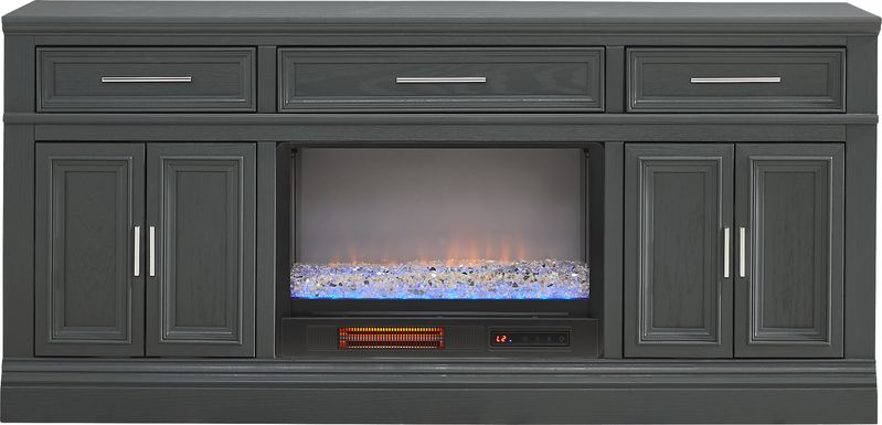 Stephenson Dark Gray 70" Console with Electric Fireplace