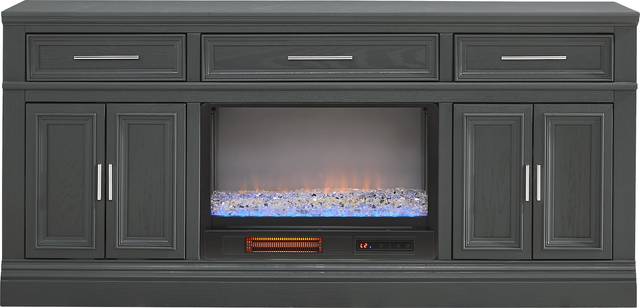 Stephenson Dark Gray 70" Console with Electric Fireplace - Thumbnail - Image 1