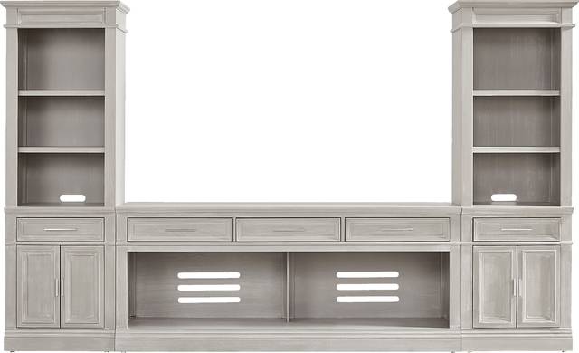 Stephenson Light Gray 3 Pc Wall Unit with 78" Console - Thumbnail - Image 1