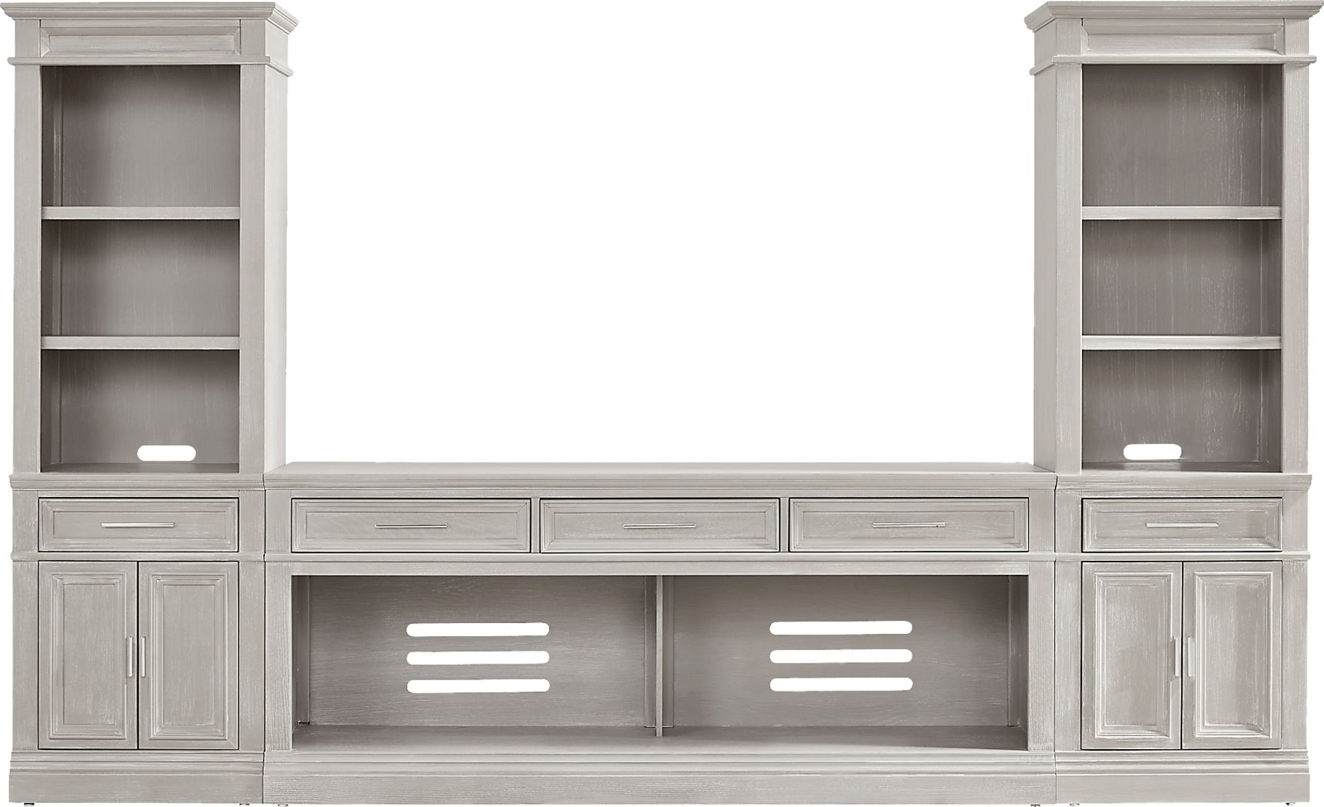 Stephenson Light Gray 3 Pc Wall Unit with 78" Console - Image 1
