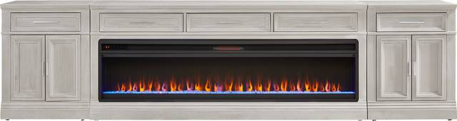 Stephenson Light Gray 4 Pc Wall Unit with 78" Console and Electric Fireplace - Thumbnail - Image 1