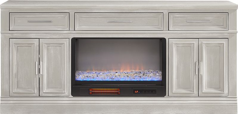 Stephenson Light Gray 70" Console with Electric Fireplace