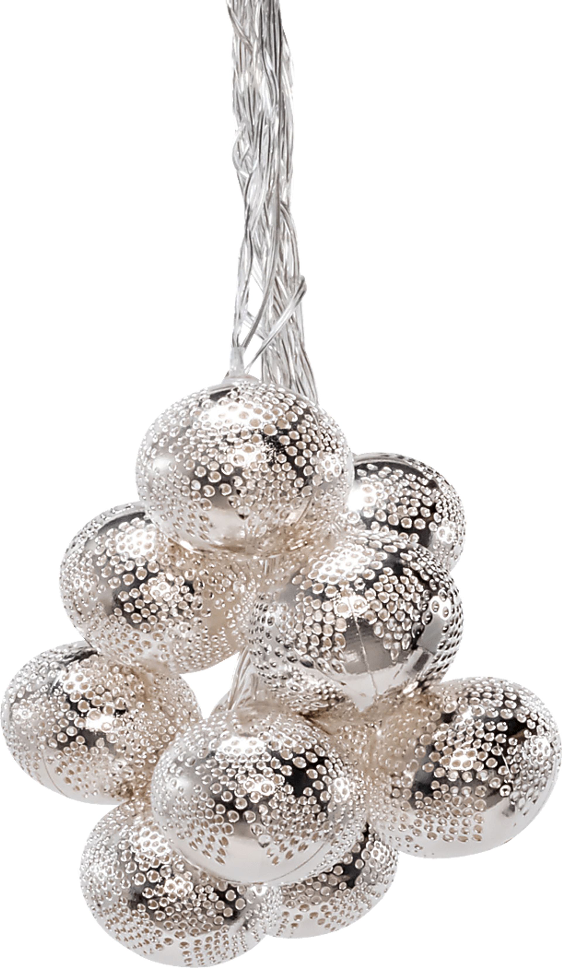 Sterling Drops Silver Outdoor Solar String Lights - Image 3