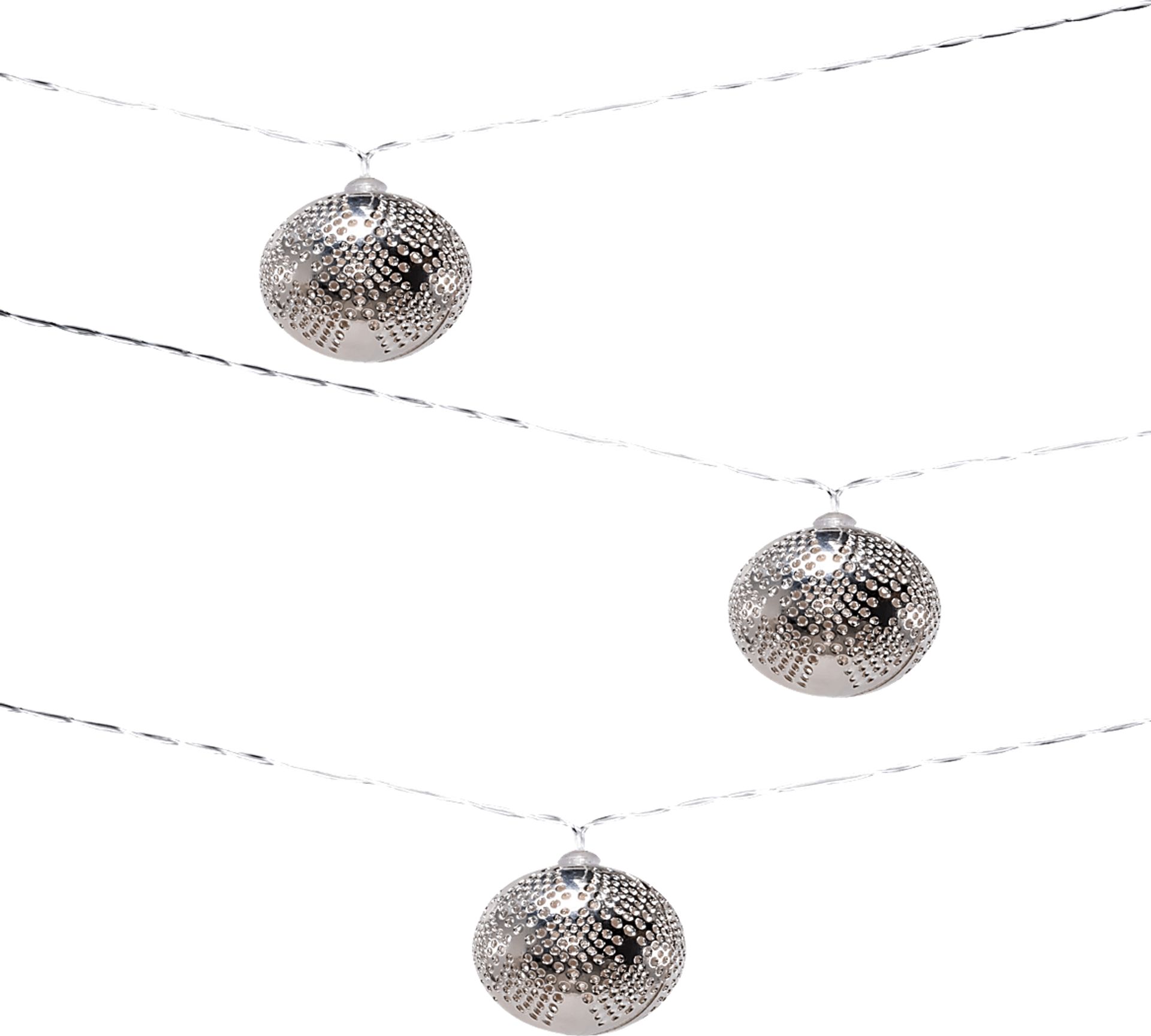 Sterling Drops Silver Outdoor Solar String Lights - Image 1