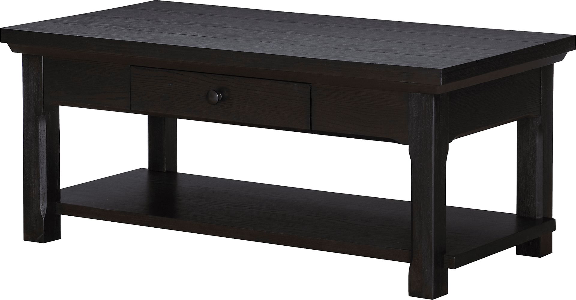 Sterncrest Black 2 Drawer Cocktail Table - Image 1