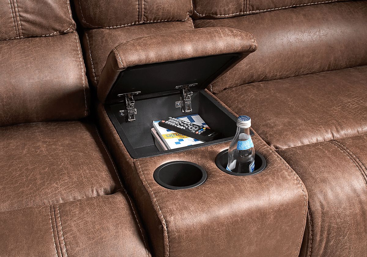 Stetson Ridge Brown Microfiber 6 Pc Power Reclining Sectional | Rooms to Go
