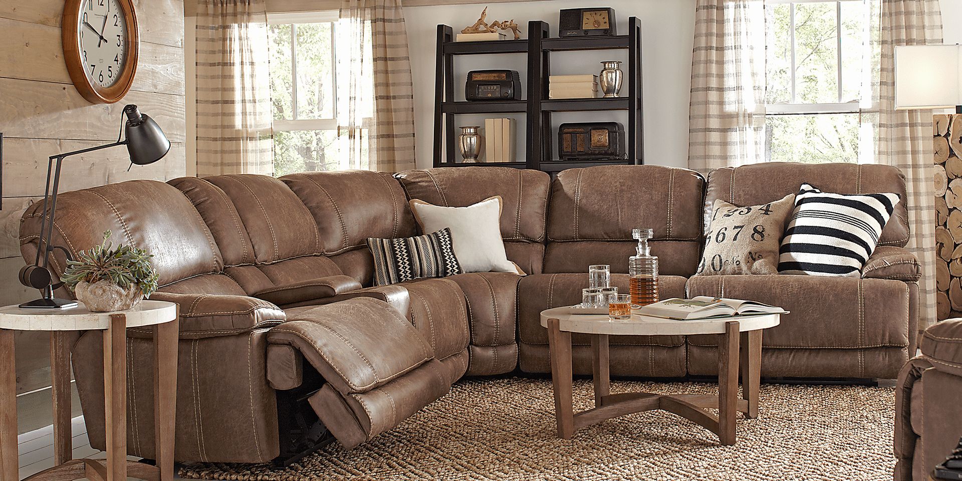 Stetson Ridge Brown 6 Pc Power Reclining Sectional - Image 2
