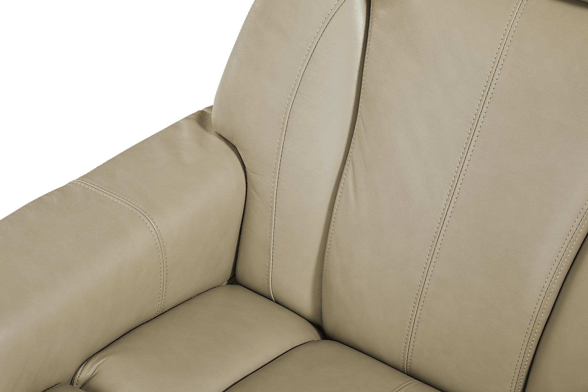 Stewart Place Beige Leather Recliner and Ottoman - Image 3