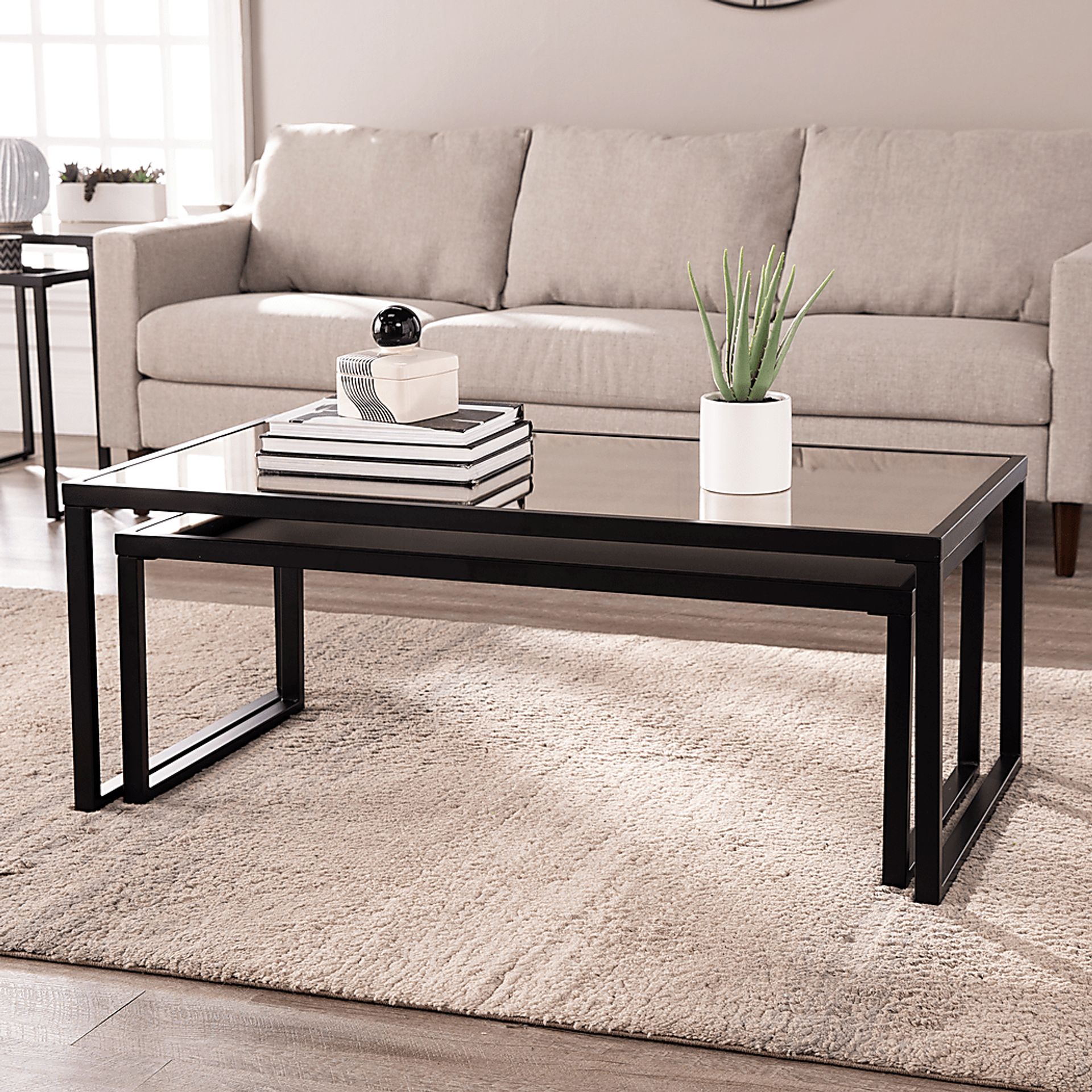 Stine Lane Black Nesting Cocktail Table - Image 4