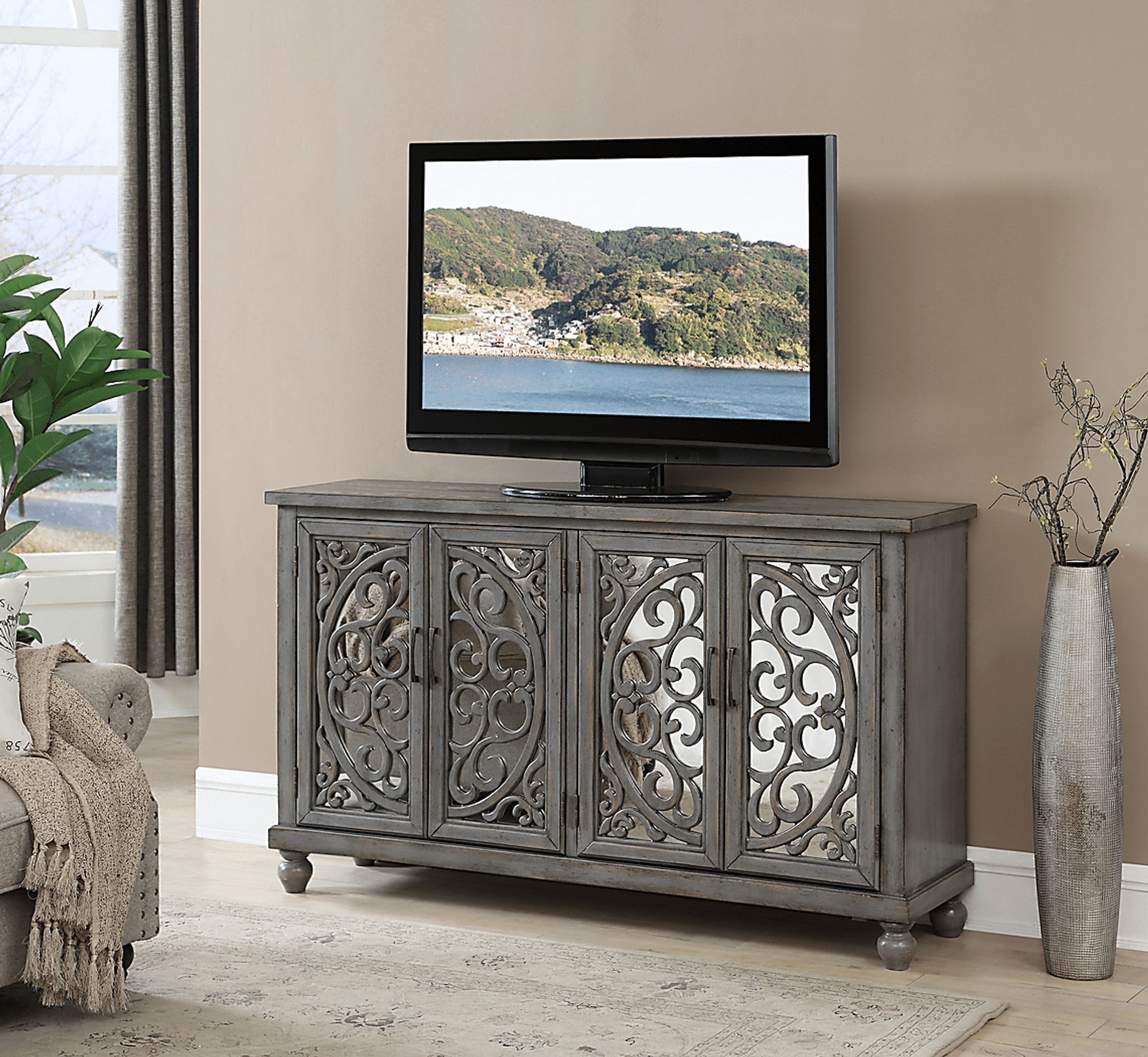Stirton Gray Credenza - Image 6